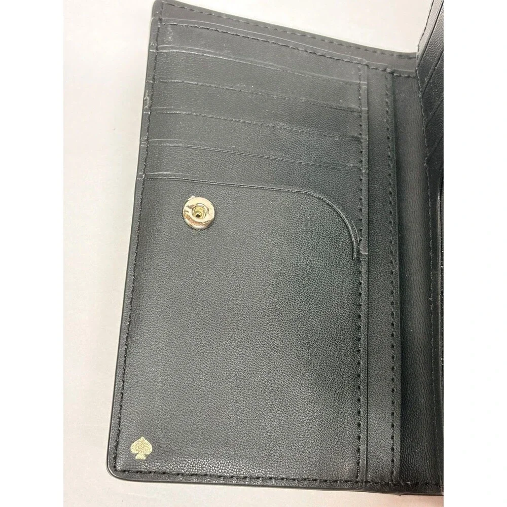 Kate Spade Saffiano Leather Compact Bifold Wallet w/ Zip-Around Coin Compartment